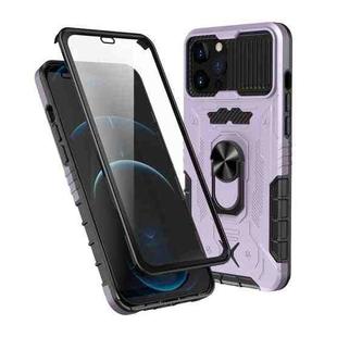 For iPhone 14 Pro Max All-inclusive PC TPU Glass Film Integral Phone Case(Light Purple)