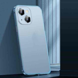 For iPhone 13 Spring Buckle Metal Frosted Phone Case(Sierra Blue)