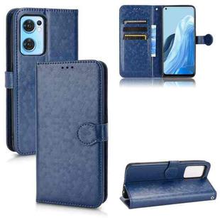 For OPPO Reno7 5G Global / Find X5 Lite Honeycomb Dot Texture Leather Phone Case(Blue)