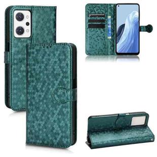 For OPPO Reno7 A JP Version Honeycomb Dot Texture Leather Phone Case(Green)
