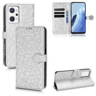 For OPPO Reno7 A JP Version Honeycomb Dot Texture Leather Phone Case(Silver)