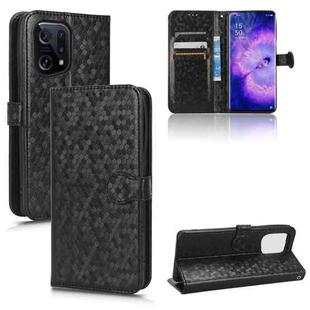 For OPPO Find X5 Honeycomb Dot Texture Leather Phone Case(Black)