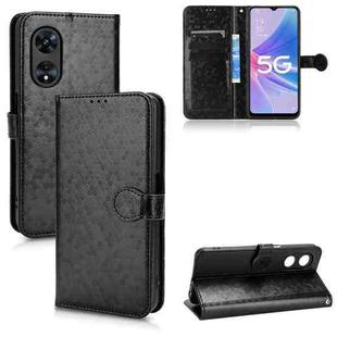 For OPPO A97 5G Honeycomb Dot Texture Leather Phone Case(Black)