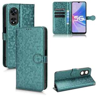 For OPPO A97 5G Honeycomb Dot Texture Leather Phone Case(Green)