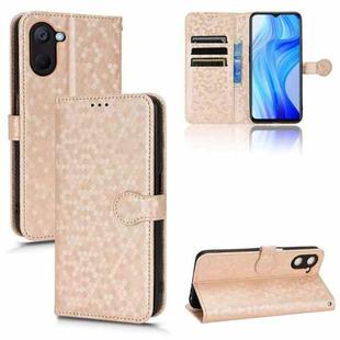 For Realme V20 5G Honeycomb Dot Texture Leather Phone Case(Gold)