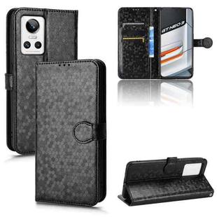 For Realme GT Neo 3 Honeycomb Dot Texture Leather Phone Case(Black)
