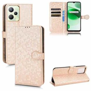 For Realme C35 Honeycomb Dot Texture Leather Phone Case(Gold)