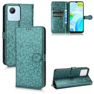 For Realme C30 4G Honeycomb Dot Texture Leather Phone Case(Green)