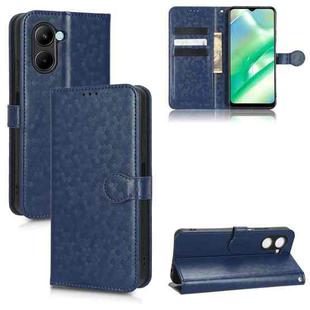 For Realme C22 4G Honeycomb Dot Texture Leather Phone Case(Blue)