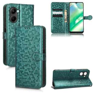 For Realme C22 4G Honeycomb Dot Texture Leather Phone Case(Green)