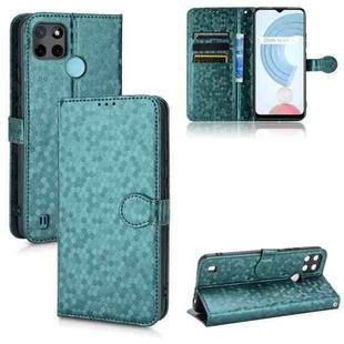 For Realme C21Y Honeycomb Dot Texture Leather Phone Case(Green)