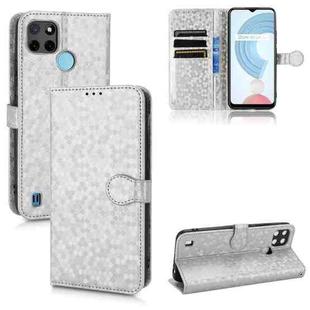 For Realme C21Y Honeycomb Dot Texture Leather Phone Case(Silver)