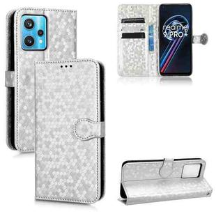 For Realme 9 4G / 9 Pro+ Honeycomb Dot Texture Leather Phone Case(Silver)