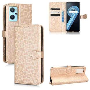 For Realme 9i / OPPO A36/A76 4G /A96 4G Honeycomb Dot Texture Leather Phone Case(Gold)