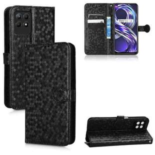 For Realme 8i Honeycomb Dot Texture Leather Phone Case(Black)