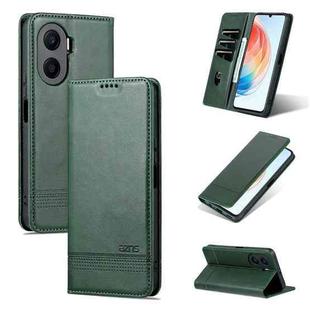 For Honor Play 40 Plus AZNS Magnetic Calf Texture Flip Leather Phone Case(Dark Green)