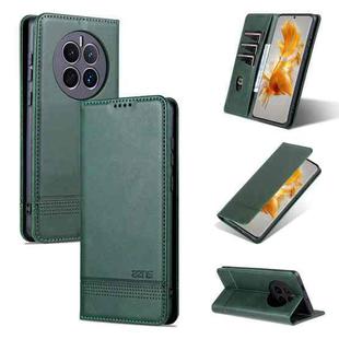 For Huawei Mate 50 / Mate 50E AZNS Magnetic Calf Texture Flip Leather Phone Case(Dark Green)
