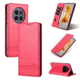 For Huawei Mate 50 / Mate 50E AZNS Magnetic Calf Texture Flip Leather Phone Case(Red)