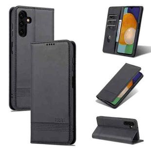 For Samsung Galaxy A14 5G AZNS Magnetic Calf Texture Flip Leather Phone Case(Black)