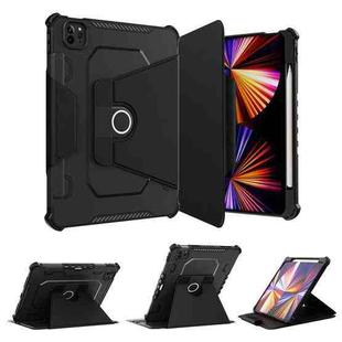 360 Degree Rotating Armored Smart Tablet Leather Case For iPad Pro 11 inch 2022/2021/2020/2018 / Air5 2022/Air4 2020(Black)