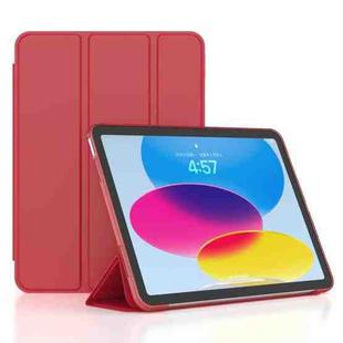 For iPad 10th Gen 10.9 2022 3-fold TPU Leather Smart Tablet Case(Red)