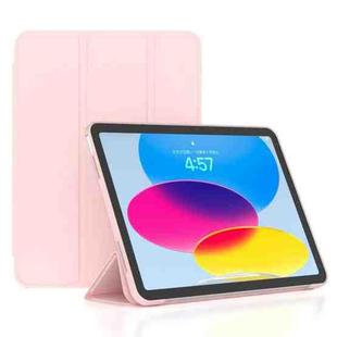 For iPad 10th Gen 10.9 2022 3-fold TPU Leather Smart Tablet Case(Pink)