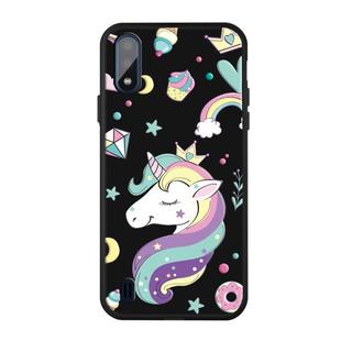 For Galaxy A01 Pattern Printing Embossment TPU Mobile Case(Candy Unicorn)