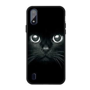 For Galaxy A01 Pattern Printing Embossment TPU Mobile Case(Whiskered cat)