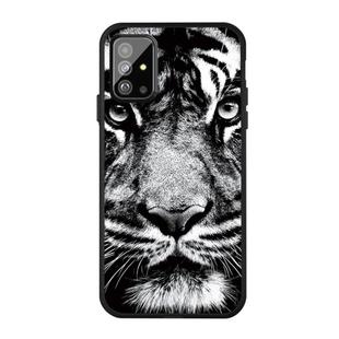 For Galaxy A71 Pattern Printing Embossment TPU Mobile Case(White tiger)