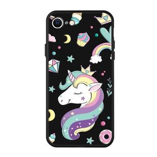 For iPhone SE 2022 / SE 2020 Pattern Printing Embossment TPU Mobile Case(Candy Unicorn)