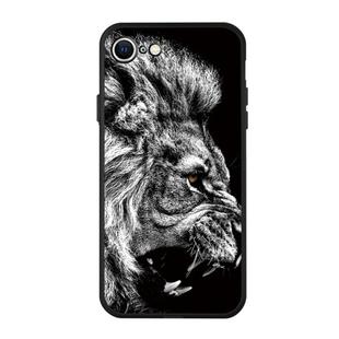 For iPhone SE 2022 / SE 2020 Pattern Printing Embossment TPU Mobile Case(Lion)