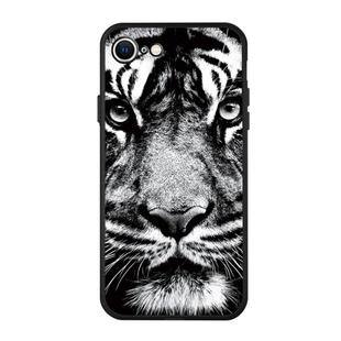 For iPhone SE 2022 / SE 2020 Pattern Printing Embossment TPU Mobile Case(White tiger)