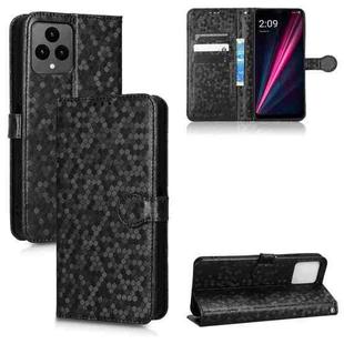 For T-Mobile REVVL 6 5G Honeycomb Dot Texture Leather Phone Case(Black)