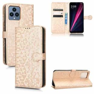 For T-Mobile REVVL 6 5G Honeycomb Dot Texture Leather Phone Case(Gold)