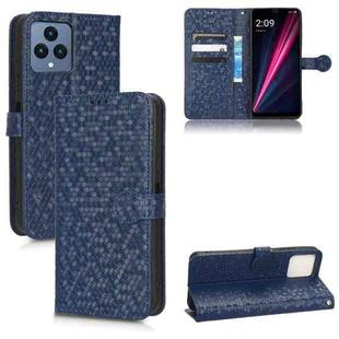 For T-Mobile REVVL 6 5G Honeycomb Dot Texture Leather Phone Case(Blue)