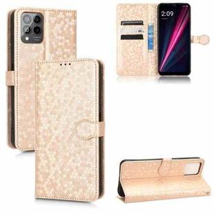 For T-Mobile REVVL 6 Pro 5G Honeycomb Dot Texture Leather Phone Case(Gold)