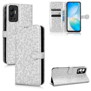 For Infinix Hot 12 Honeycomb Dot Texture Leather Phone Case(Silver)