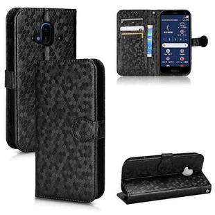 For Fujitsu Arrows F-52B Honeycomb Dot Texture Leather Phone Case(Black)