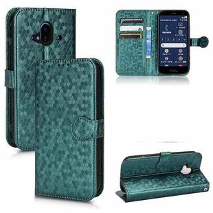 For Fujitsu Arrows F-52B Honeycomb Dot Texture Leather Phone Case(Green)