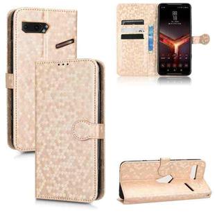 For Asus ROG Phone II ZS660KL Honeycomb Dot Texture Leather Phone Case(Gold)