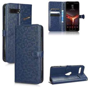 For Asus ROG Phone II ZS660KL Honeycomb Dot Texture Leather Phone Case(Blue)