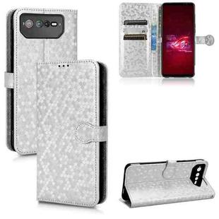 For Asus ROG Phone 6 Honeycomb Dot Texture Leather Phone Case(Silver)