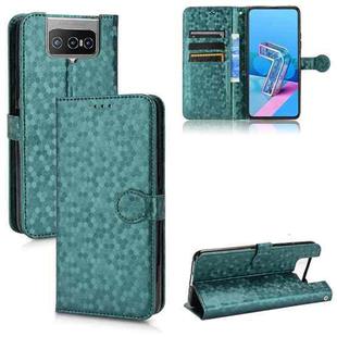 For Asus Zenfone 7 Honeycomb Dot Texture Leather Phone Case(Green)