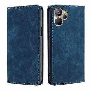 For Realme 9i 5G Global/10 5G RFID Anti-theft Brush Magnetic Leather Phone Case(Blue)