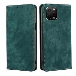For Huawei nova Y61 RFID Anti-theft Brush Magnetic Leather Phone Case(Green)