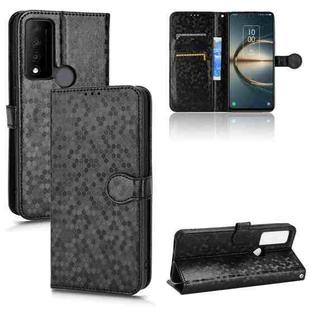 For TCL 30V 5G Honeycomb Dot Texture Leather Phone Case(Black)