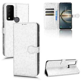 For TCL 30V 5G Honeycomb Dot Texture Leather Phone Case(Silver)