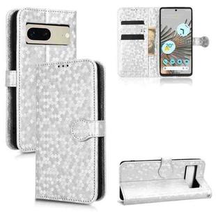 For Google Pixel 7 Honeycomb Dot Texture Leather Phone Case(Silver)