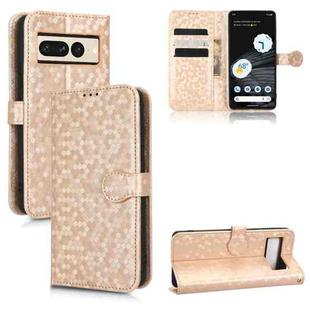 For Google Pixel 7 Pro Honeycomb Dot Texture Leather Phone Case(Gold)