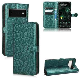 For Google Pixel 6 Pro Honeycomb Dot Texture Leather Phone Case(Green)